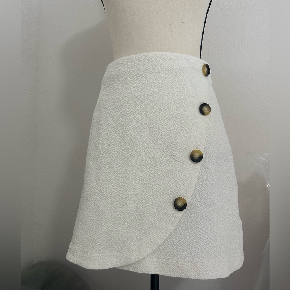 MAEVE by Anthropologie Button White Skirt size small